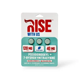Rise 7-Hydroxymitragynine + Pseudoindoxyl Chewable Tablet Blue Razz 40mg Per Tablet