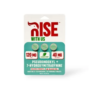 Rise 7-Hydroxymitragynine + Pseudoindoxyl Chewable Tablet Clean Mint 40mg Per Tablet